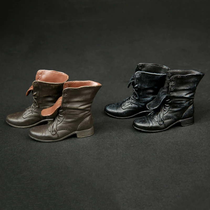 Negru si Maro 1/6 Cizme de Mens Casual Pantofi pentru 12 Inch Cifre Organismele de Păpuși Accesorii cu Picioarele în 4