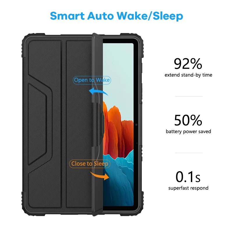 Nillkin Pentru Samsung Tab S7 Plus Caz Acoperire, rezistent la Șocuri Caz, Auto Sleep Wake Pentru Samsung Tab S7 caz 11