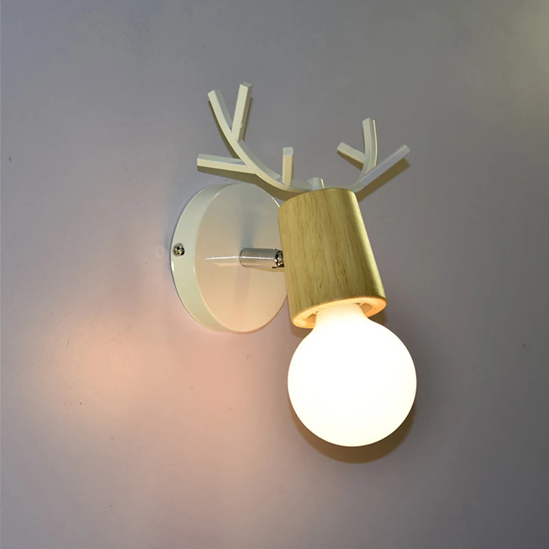 Nordic creative cap de cerb pe perete de lumina E27 lumina calda lampa de perete pentru dormitor cu pat cameră de zi ușa culoar, coridor, scari, restaurant 4