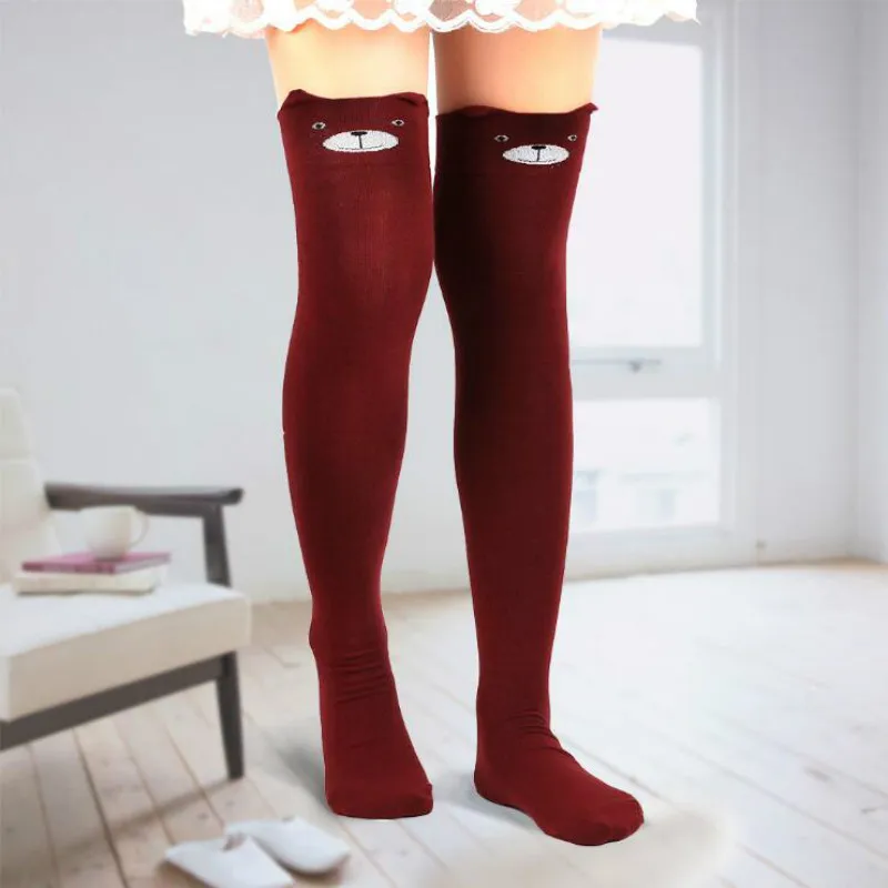 Personajul Cat de Imprimare Lolita knee high ciorapi femei overknee moda genunchi șosete ciorapi tricotați ciorapi de bumbac fata de scoala 4