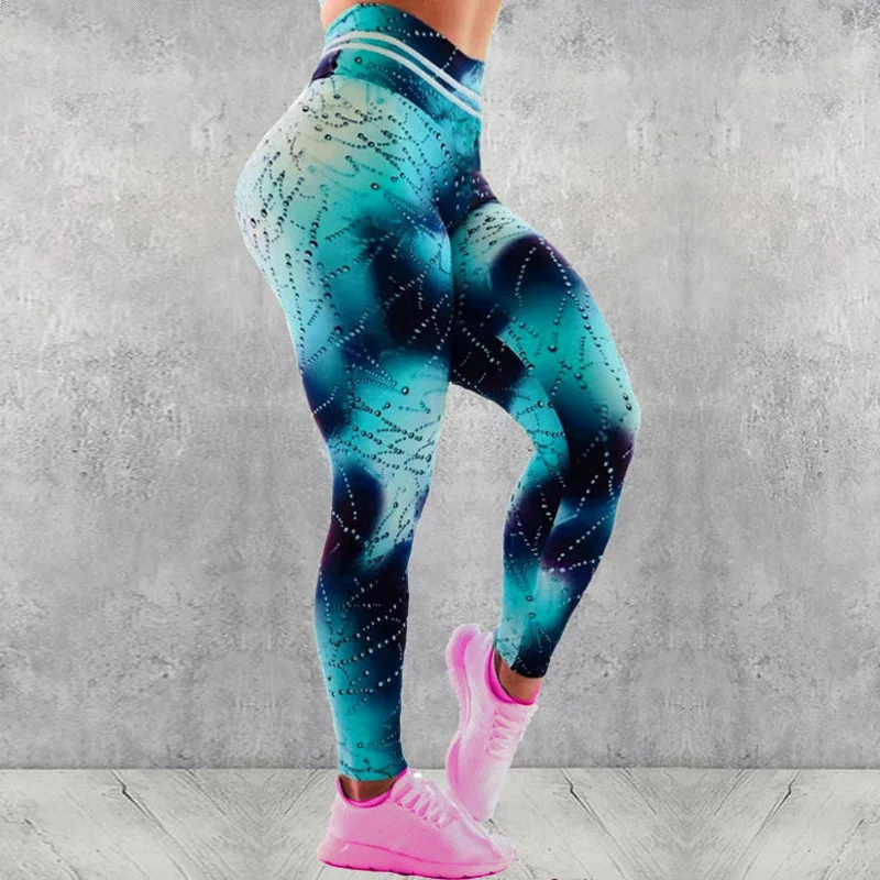 Picătură De Apă De Imprimare De Înaltă Talie Jambiere Push-Up Sport Femei Fitness Rulează Pantaloni De Yoga Sport Spodnie Damskie Mallas Deporte Mujer 4