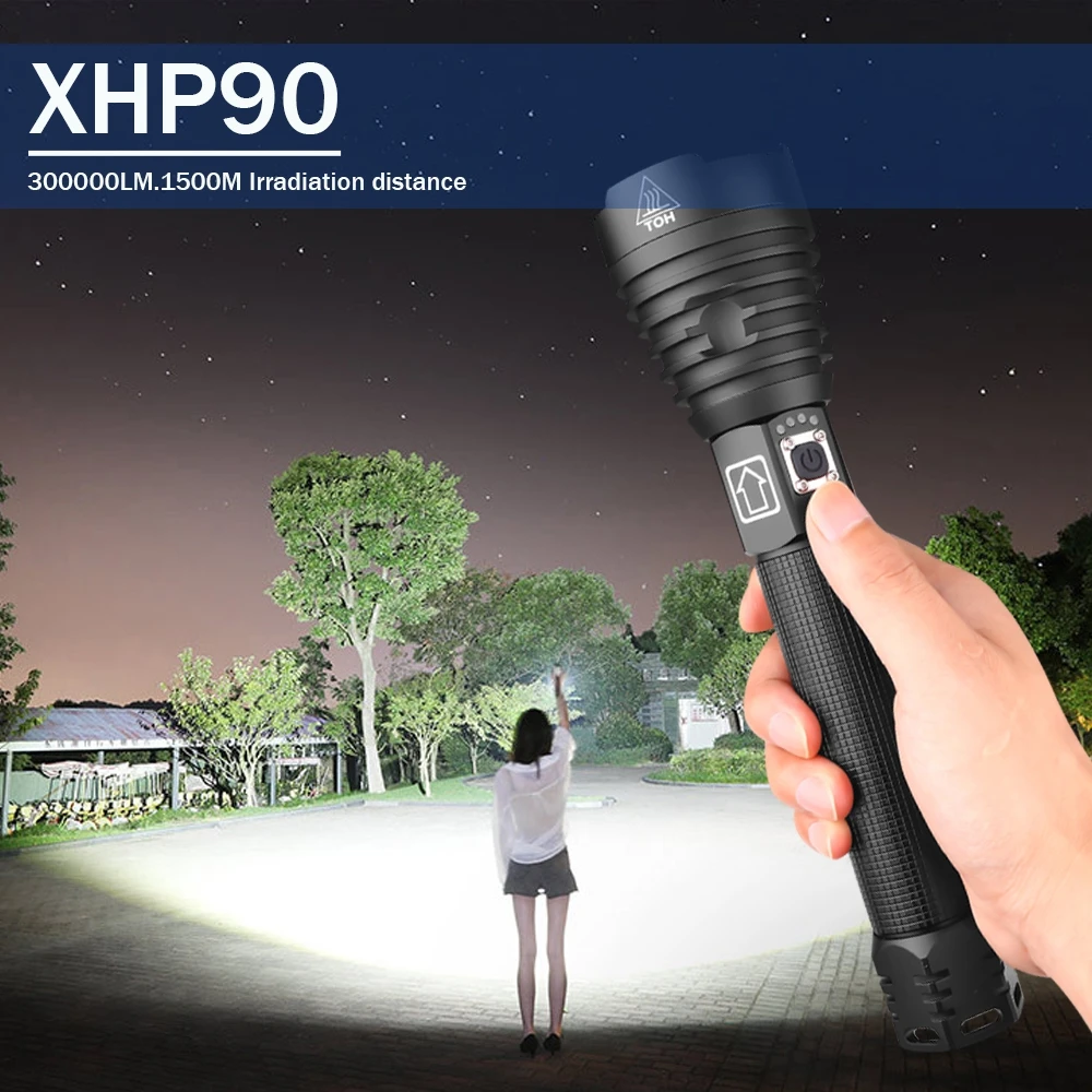Puternic XHP90.2 cel mai puternic led lanterna Lanterna usb XHP50 Reîncărcabilă lanterne tactice 18650 sau 26650 lampă de mână XHP70.2 4