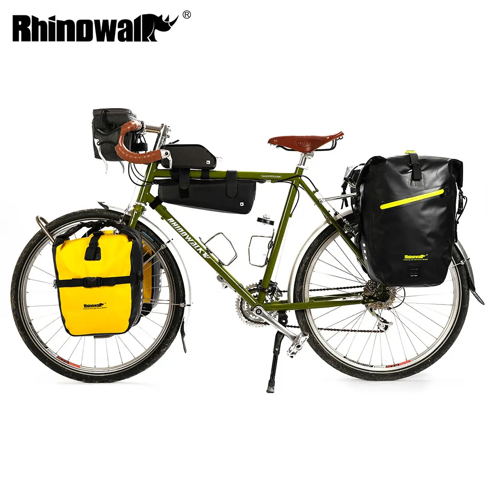 Rhinowalk Călătorie Lungă Cu Bicicleta Sac Mare Capacitate Impermeabil Biciclete De Depozitare Saci De Călătorie Sac Ghidon Fața Sac De Cadru De Biciclete Coș 4