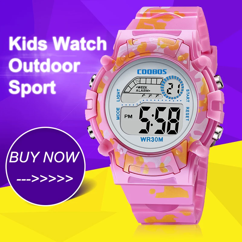 Roz de Colorat pentru Copii Ceasuri Digitale Noi Impermeabil Ceas Luminos Pentru Fete Baieti Sport Alarmă cu LED-uri Bubber Copii Ceas de mână 2020 4