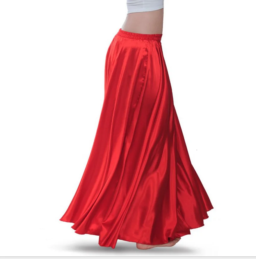 Satin Strălucitor Belly Dance Fusta pentru Femei Leagăn Mare Tigan spaniol de Flamenco Dancesuit Costume de Scenă Poarte Îmbrăcăminte de Performanță 4