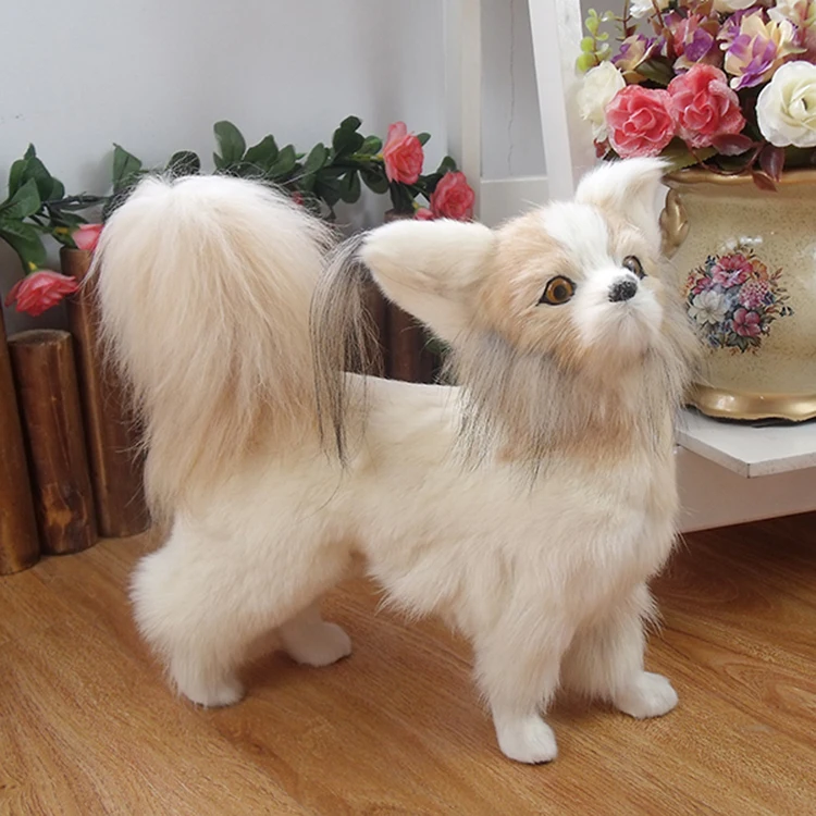 Simulare papillon câine de pluș Simulare câine animal de pluș jucării super Realist câine papusa jucării pentru copii de lux decor acasă 4
