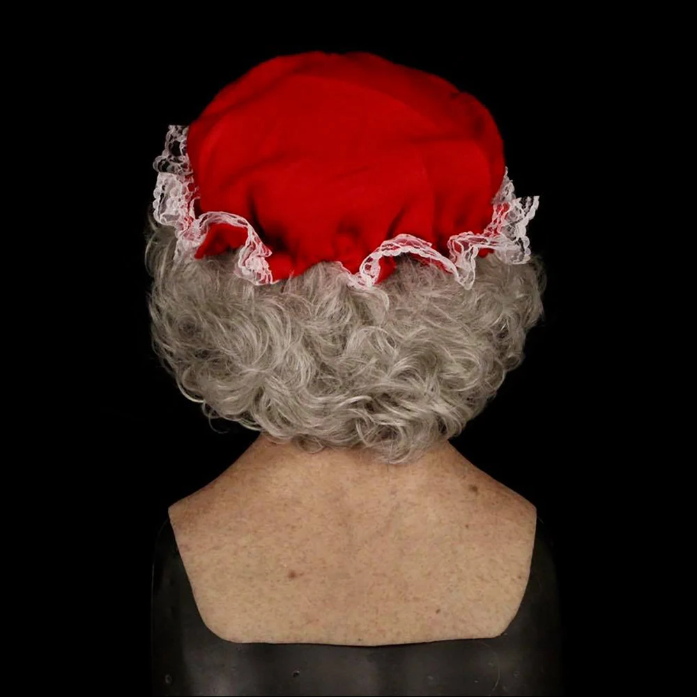 Snailify Doamna Crăciun Masca Femei În Vârstă De Crăciun Cu Măști De Păr Și Pălărie De Sex Feminin Costum De Mos Craciun Pentru Anul Nou 4
