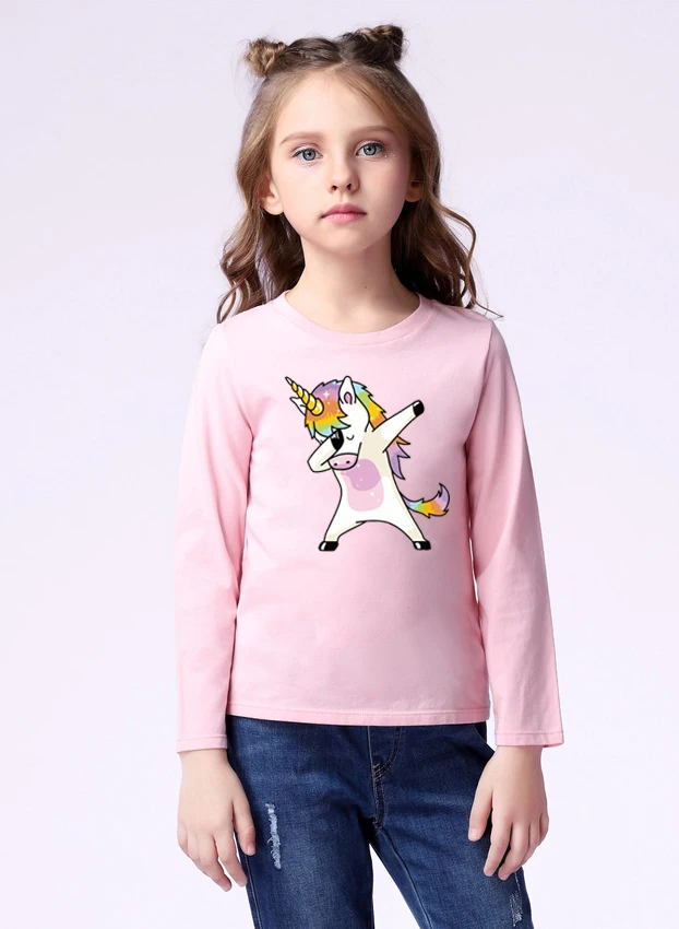 Tamponare Unicorn Copii Băieți Fete cu Maneca Lunga tricou Copii Tricouri Casual Adolescenti Unisex Streetwear Topuri Teuri Hiphop Tee 4