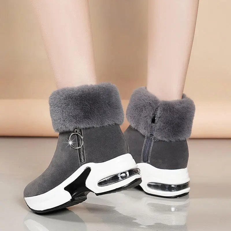 Toamna femei Cizme de Iarna 2020 Nou Plus de Catifea, Blana de Iepure Cald Glezna Cizme Pantofi pentru Femei Internă Crește de Zăpadă Cizme Scurte 4