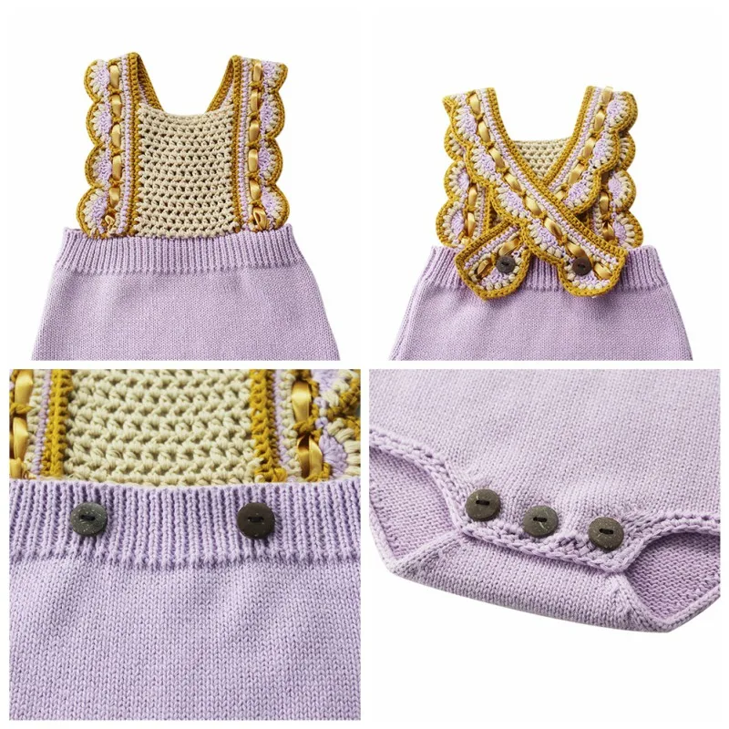 Tricotate Haine Pentru Copii Nou-Născutului Baby Girl Body De Bumbac Lucrate Manual Baieti Fata Salopeta Salopete Haine De Copii-Fete 4