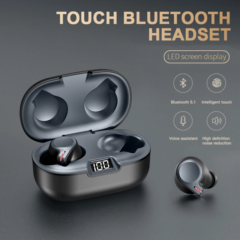 TWS Bluetooth Wireless Căști fără Fir Încărcător Căști Impermeabil Sporturi de Reducere a Zgomotului Mini Stereo setul cu Cască 4