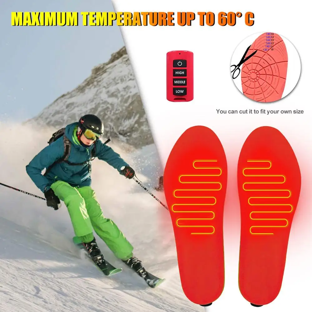 Unisex USB de Încărcare Electrice Incalzite Branțuri pentru Pantofi de Iarna mai Cald Picior Încălzire Branț Cizme Reîncărcabilă Încălzire Tampoane Tălpi 4