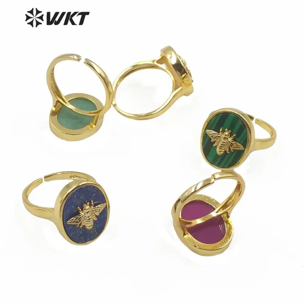 WT-R353 Ridicata la modă design nou mireasa naturale inel pentru femei de moda de aur rama decor piatra naturala farmec inel în ajusta 4