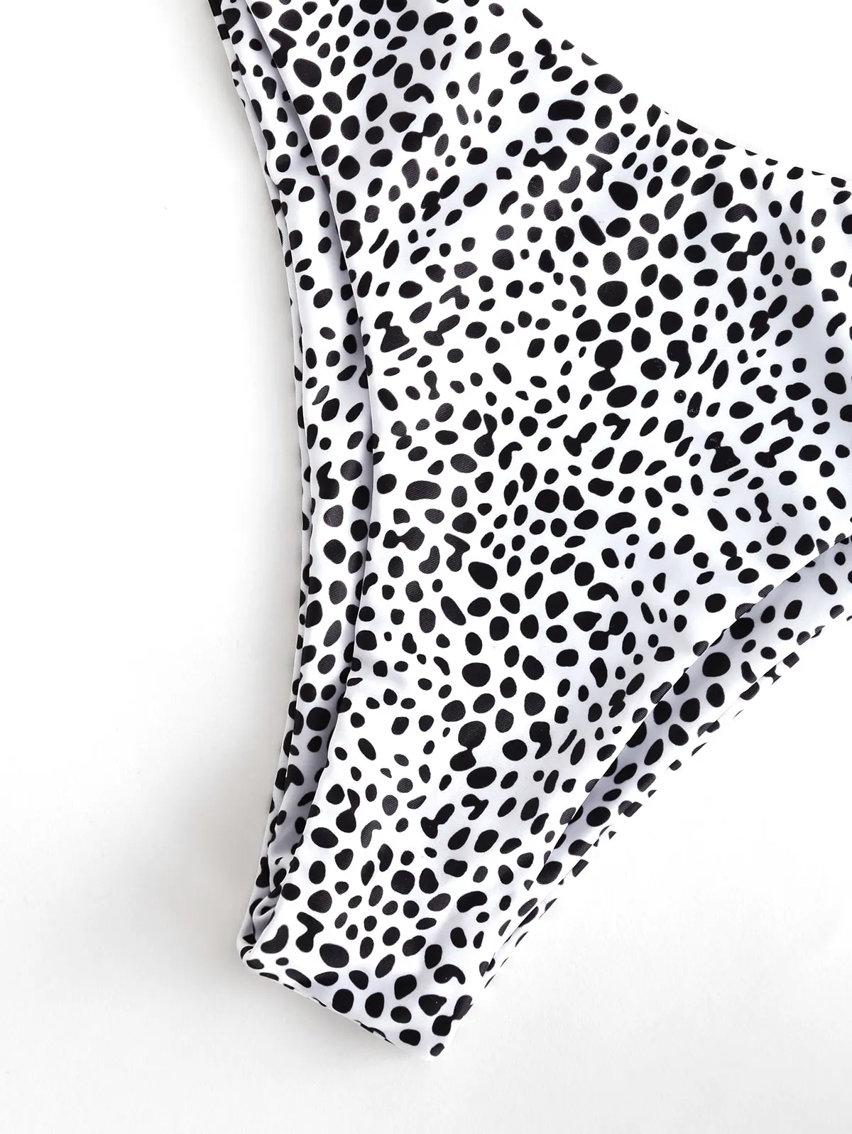 ZAFUL Animal Print Cutată Bandeau Cravată Set de Bikini fara Bretele Leopard de Imprimare de costume de Baie Lega Decupaj Mare Tăiat Bikini Femei Costume de baie Noi 4