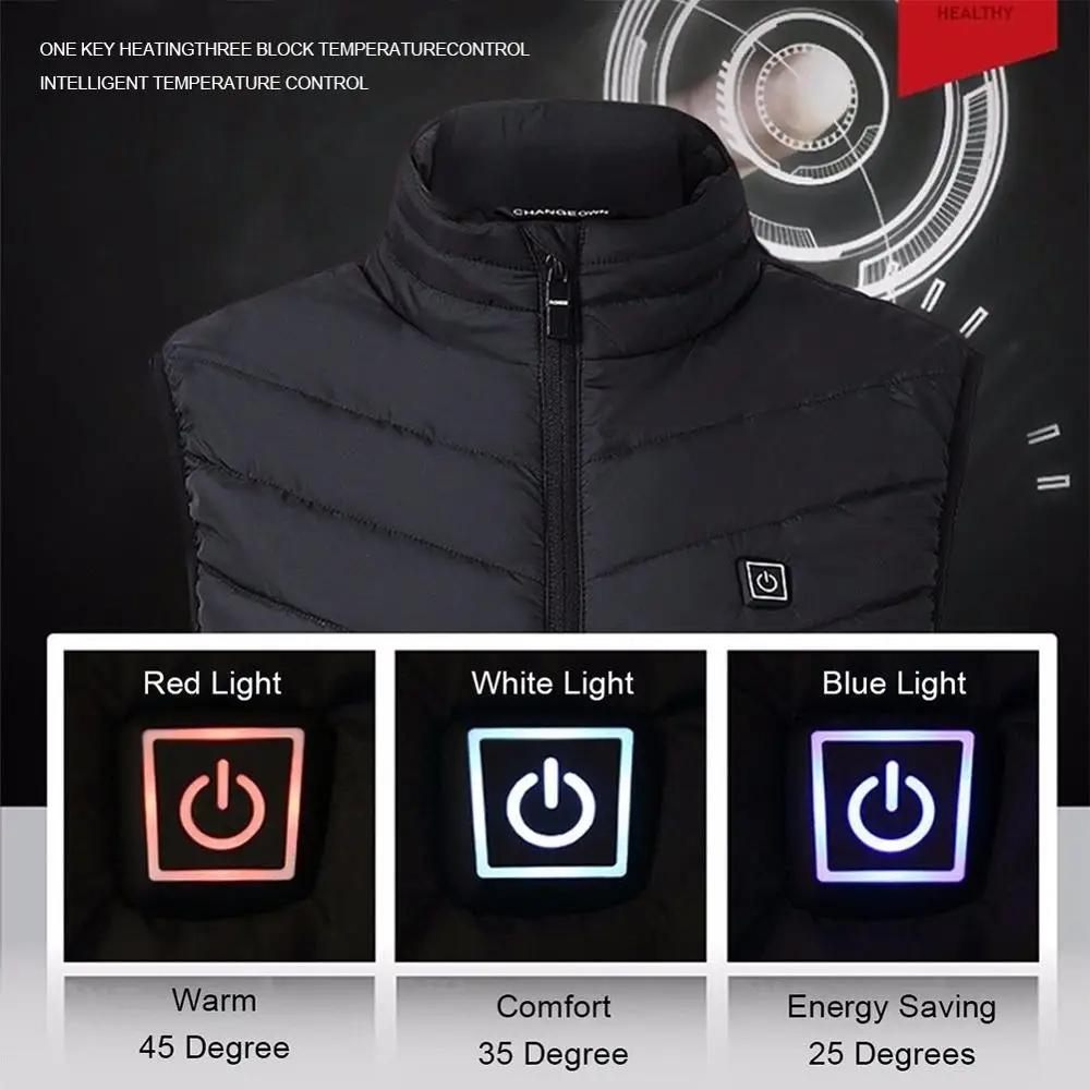 Încălzit Vesta 8 Zone de Încălzire USB Bărbați de Iarnă Electrice Incalzite Sleevless Jacheta de Călătorie în aer liber Vestă de Vânătoare, Drumeții 4