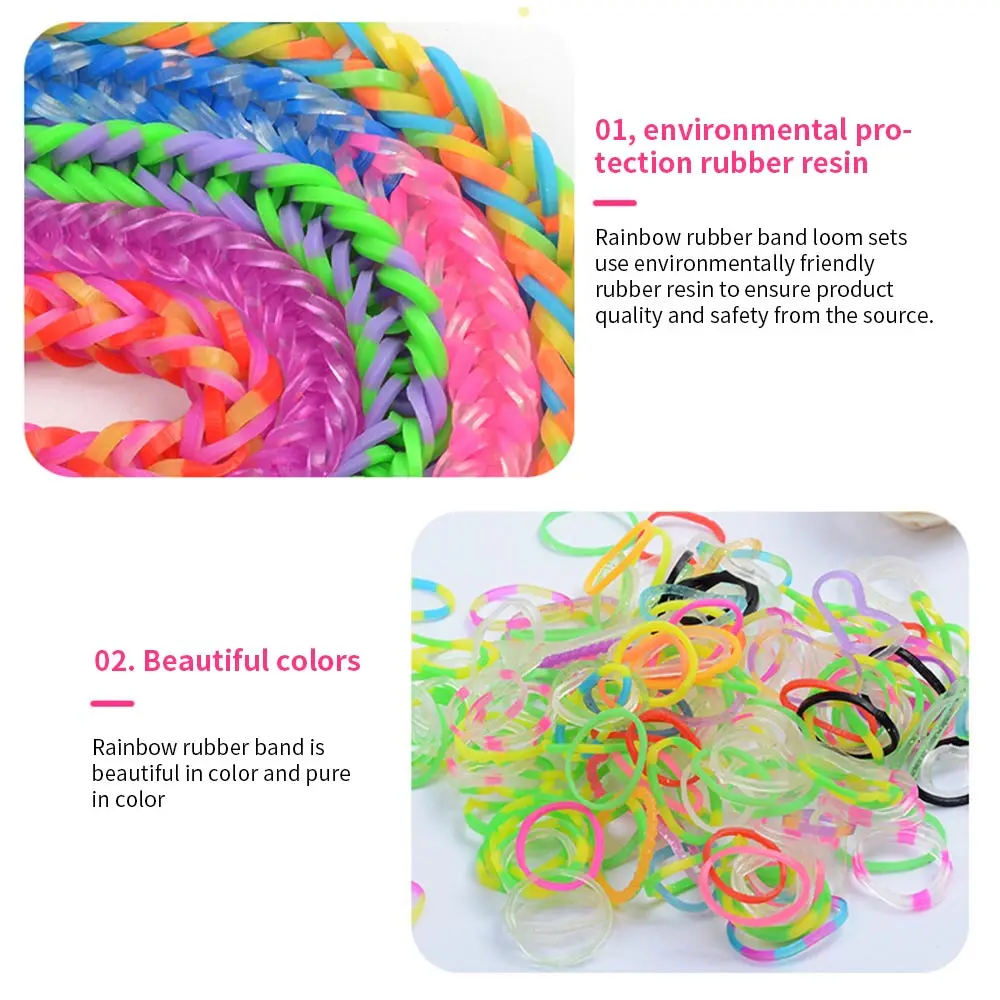 10000 Loom Bands Loom elastice Rainbow Mână de Tricotat Manual DIY Culoare Cauciuc Copii DIY Jucărie 5