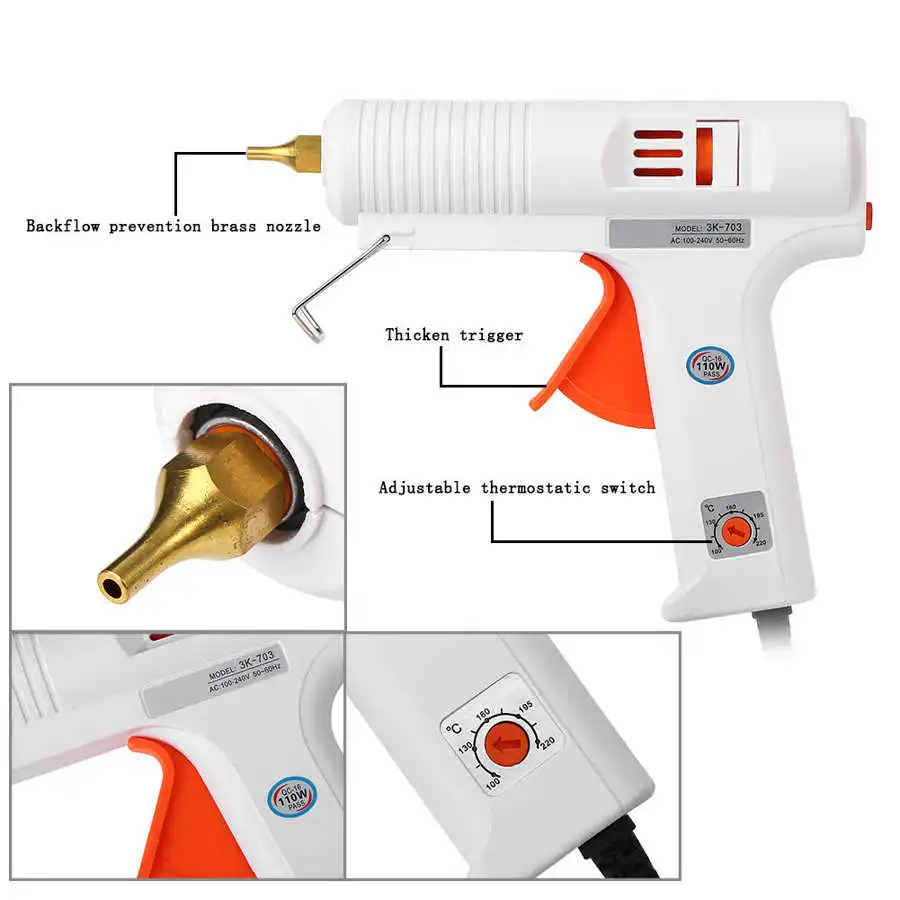 110W Hot Melt Glue Gun 110-240V Reglabil Temperatură Constantă de Încălzire Hot-Melt Glue Gun Instrument de Reparații de Ambarcațiuni 5