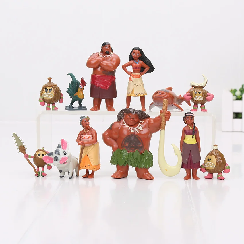 12buc/set Desene animate Printesa Moana Legenda Vaiana Maui Șef Tui Tala Heihei Pua Acțiune Figura Model de Jucării Pentru Copii, Cadou de Ziua de nastere 5