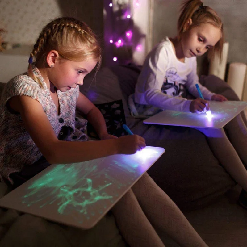 1set rusă, engleză A3 A4 A5 copii Educative pentru copii de Desen Bord Jucarii Tableta Graffiti Luminoasă cu Led-uri de Magie Prime Cu Lumina-distractiv 5
