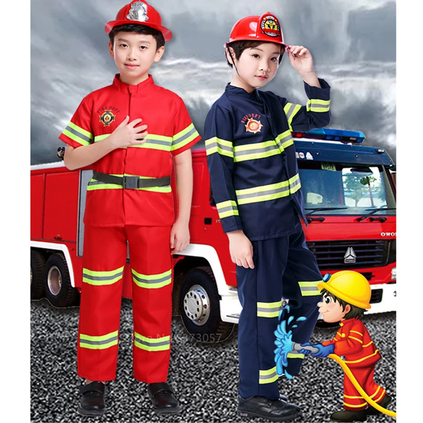2020 Anul Nou Costum de Halloween pentru Copilul Pompier Uniformă Copii Sam Cosplay Pompier Joc de Rol Fantezie Haine Băiat Petrecere de Lux 5