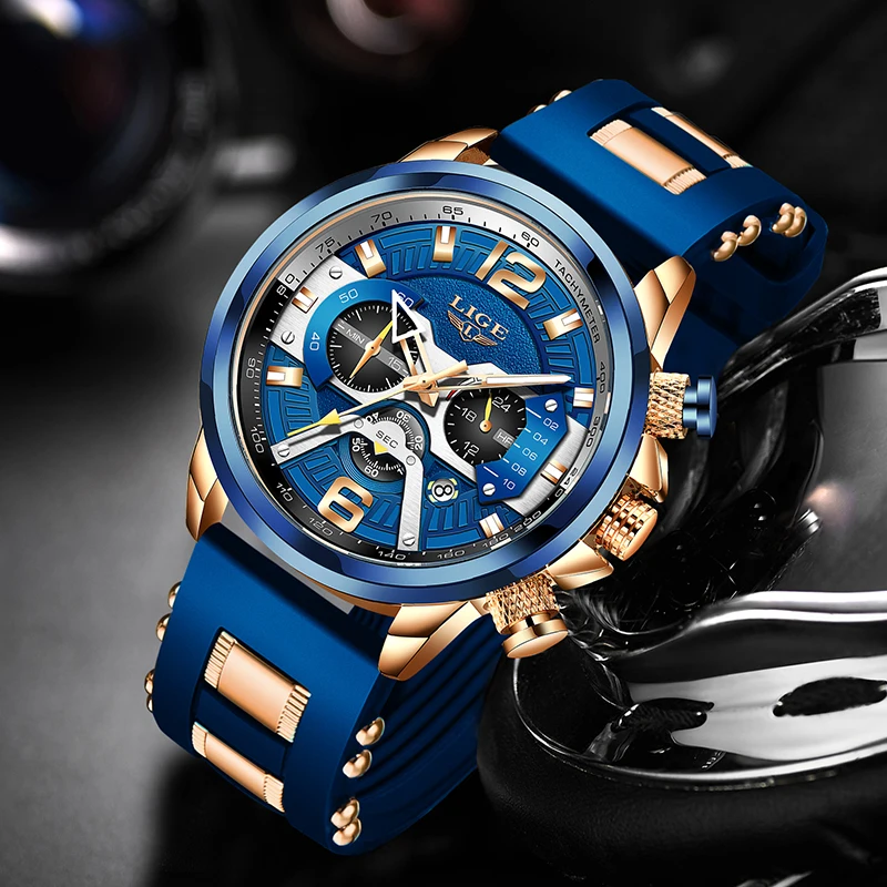 2020 LIGE Casual Sport Ceas pentru Barbati Brand de Top Militară de Lux din Piele, Ceasuri de mana Barbati, Ceasuri de Moda Cronograf Ceas de mână 5