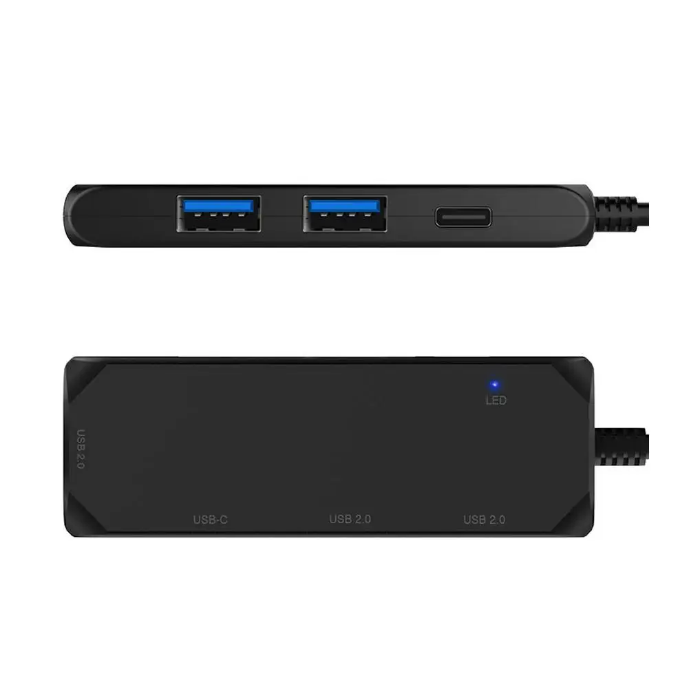 4-în-1 de Tip C Hub cu 3 Porturi USB 2.0, 1 PD Portul de Încărcare Ultra Slim de Aluminiu USB C Adaptor Compatibil pentru Macbook Air 5