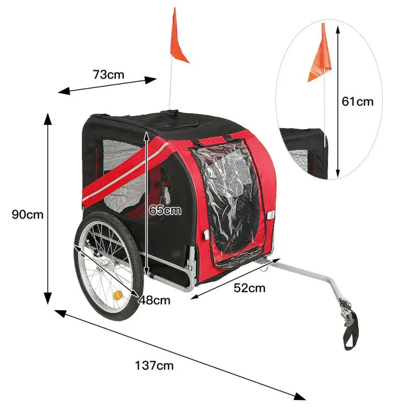 40 KG de Încărcare Pliabil Impermeabil Biciclete Trailer Pisică Câine de Companie Cărucior de Marfă Vagon Remorcă 2Wheel portbagaj Bicicleta HWC 5