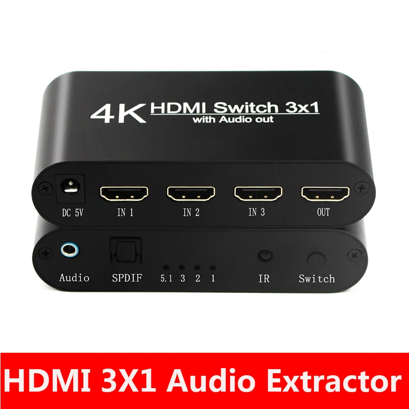 5.1 CH Audio Splitter 1080P Stereo Analogic, HDMI, Optic SPDIF HDMI Audio Converter Extractor Adaptor, Convertoare 5