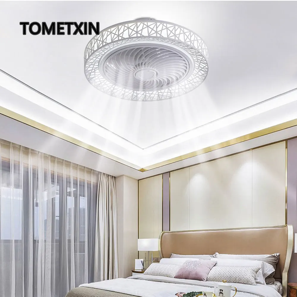 50cm smart led ventilator de tavan ventilatoare cu lumini de control de la distanță decor dormitor ventilator lampa de aer Invizibil WiFi Bluetooth Tăcut 5