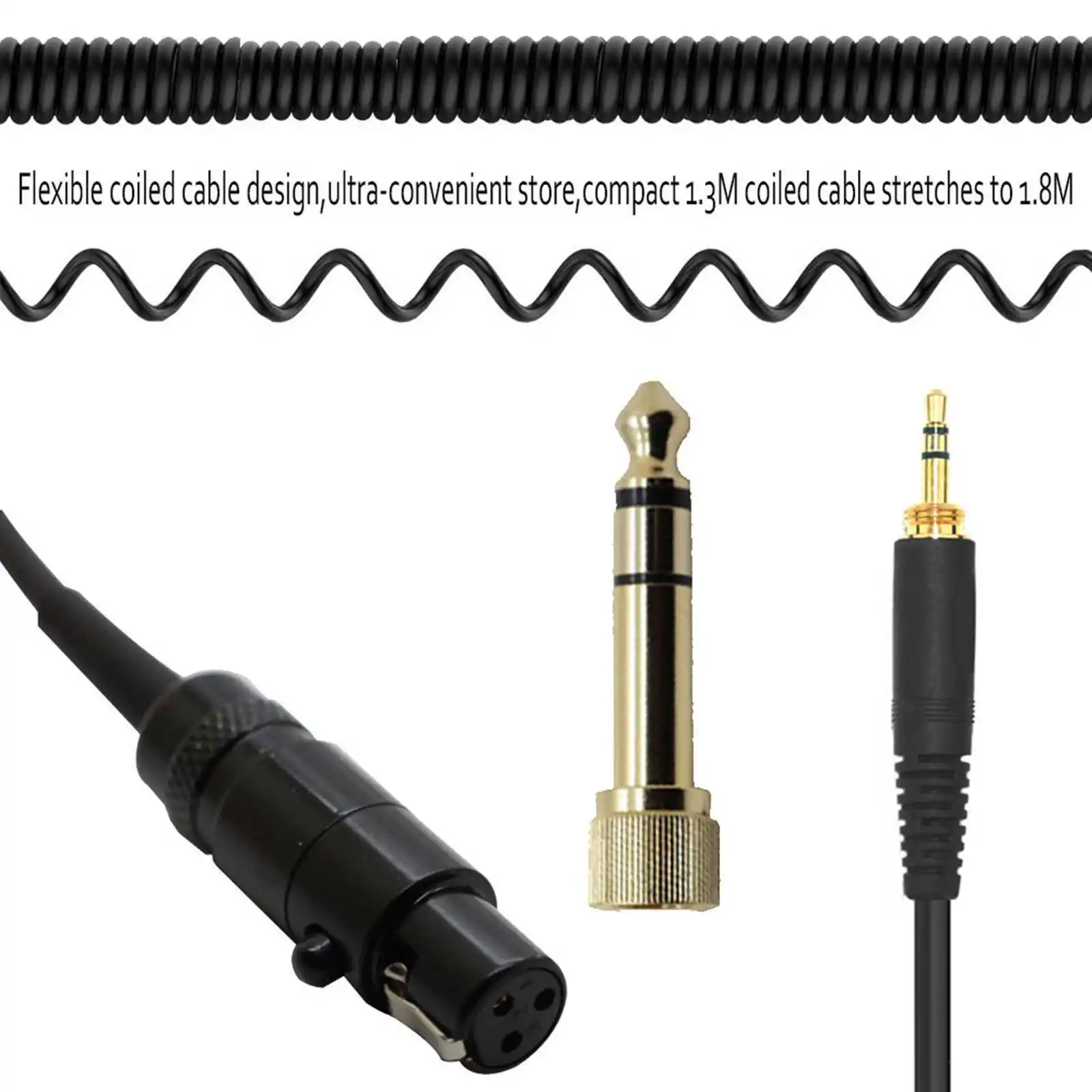 6,35 mm Primăvară Spiralat Înlocuire Cablu Audio Stereo Cablu de Sârmă pentru Beyerdynamic DT 1990 1770 Pro Căști 5