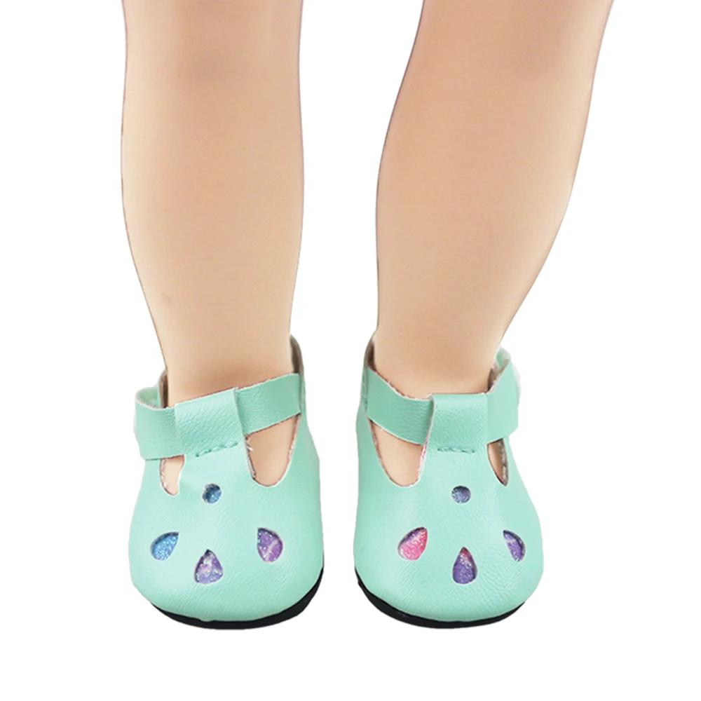 7cm Pantofi de Piele se potrivesc 43cm Copil Papusa Reborn & 18 inch AG Papusi Accesorii de Plajă, Sandale, Generația Noastră Fată Jucărie Cadou de Ziua de nastere 5