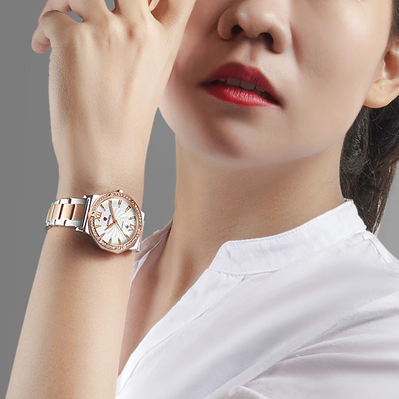 829 de Lux de Top Kademan Brand de Moda Doamnelor Ceasuri de Cristal Diamante pentru Femei Calendar Plin de Cuarț Ceas de mână din Oțel rezistent la apa 5