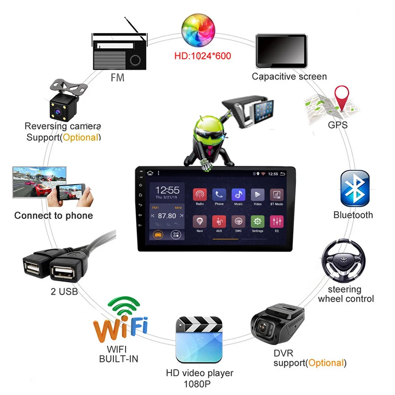 9 inch Android 8.1 Masina Radio, DVD Player multimedia pentru chevrolet SAIL 2009-sistem de Navigatie GPS, accesorii Audio 2 din 5