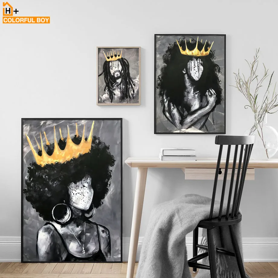 Africa De Înger Regina Neagră Fată Băiat Nordic Postere Si Printuri De Arta De Perete Pictura Panza De Imprimare Imagini De Perete Pentru Camera De Zi Club 5