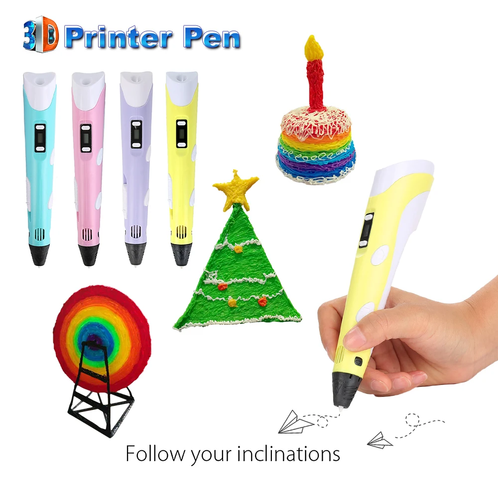 Al 2-lea GEN de Imprimare 3D Pen 1,75 mm Crafting Modelare LED Filament PLA Arte Desen 3D Arte Imprimare Pen 5