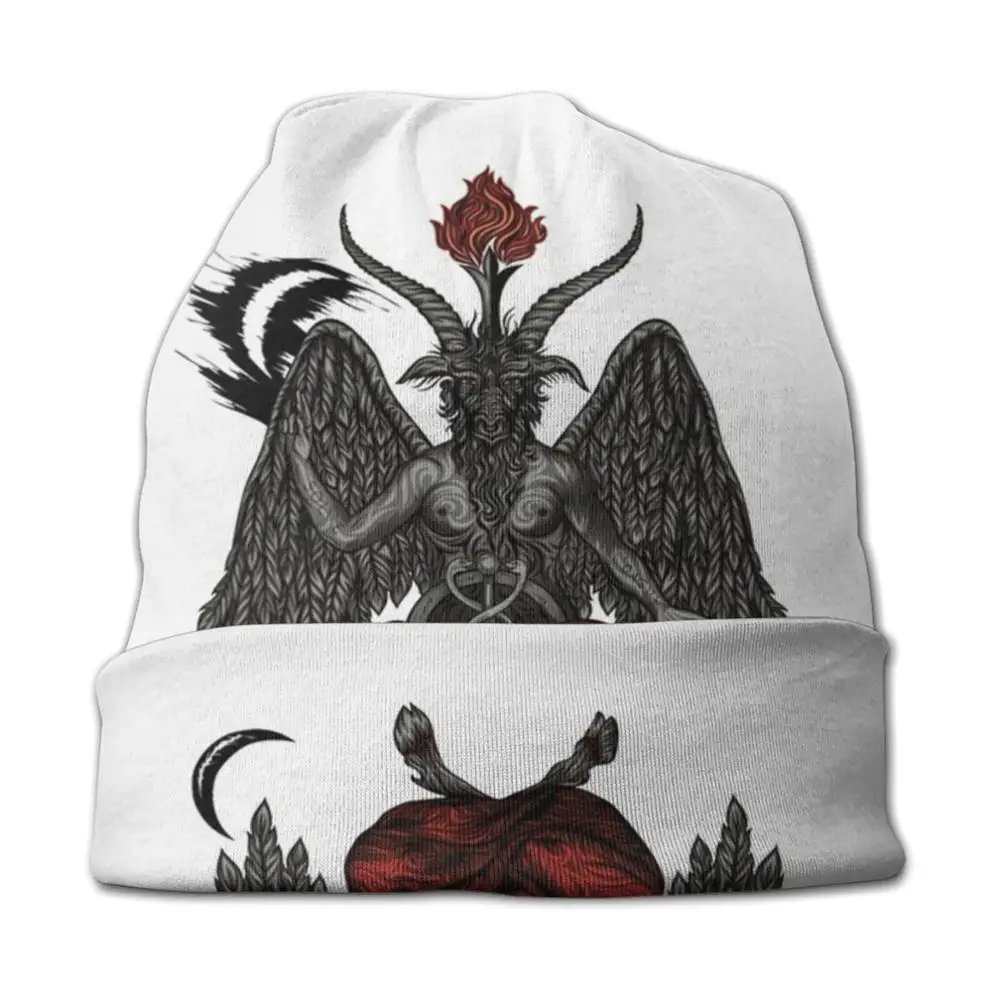 Baphomet Capra Hip-Hop Pălărie Beanie Hat Casual Poliester Tricot Capac Baphomet, Diavolul Satana Oculte 666 Capra Demon Satanic Satanist 5