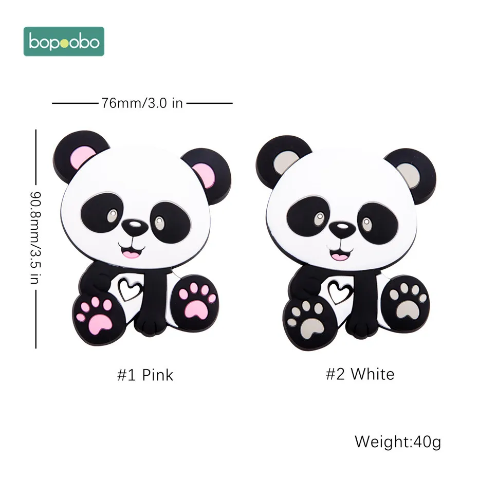 Bopoobo 5pcs Copilul Silicon jucării Teether de Calitate Alimentară Panda Masticabile Pentru DIY Lant Suzeta Jucarii Nursing Dentitie Pandantiv Produse pentru Copii 5