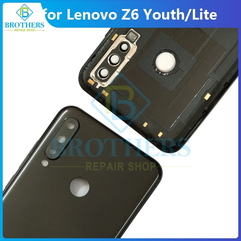 Capacul din spate pentru Lenovo Z6 Tineret Z6 Lite Carcasă Baterie Usa Z6Lite Spate cu Camera Pahar de Putere Butoane de Volum de Amprente 5