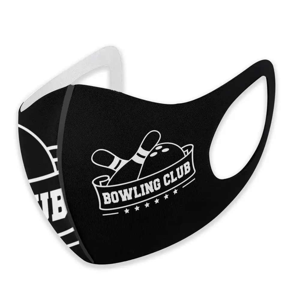 Club de Bowling Banner masca pm2.5 amuzante pattem de imprimare grimasă fantomă lavabile refolosibile masca DIY masca adulte lavable 5