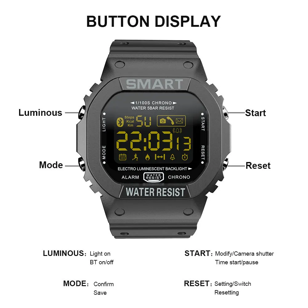 COXRY Dreptunghi Ceas Inteligent Ceasuri Sport Barbati Bratara 2019 Funcționare Smartwatch Femeile Electronice Digitale Ceas de mână Ceas Deșteptător 5