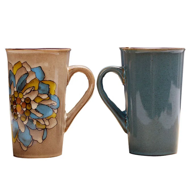 Culoare ceramice glazurate cana creativ retro geamuri ceașcă de cafea teacum cuplu cana cana de sticla 5