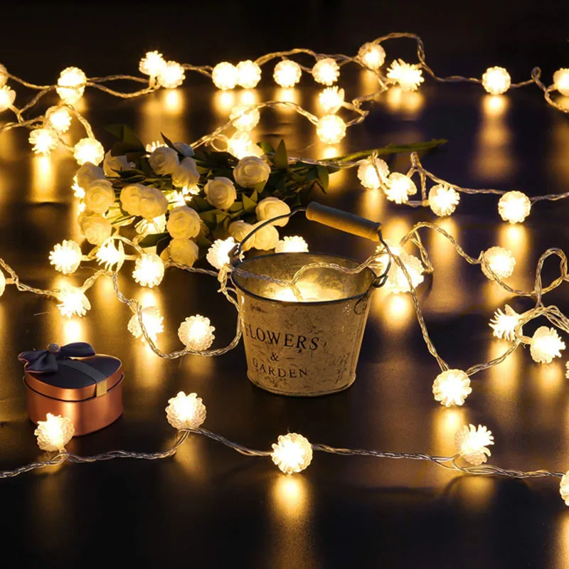 De crăciun, Conuri de Pin LED Șir de Lumini cu Baterii lanterne de Interior Decor în aer liber pentru Acasă Petrecerea de Nunta Grădină 5