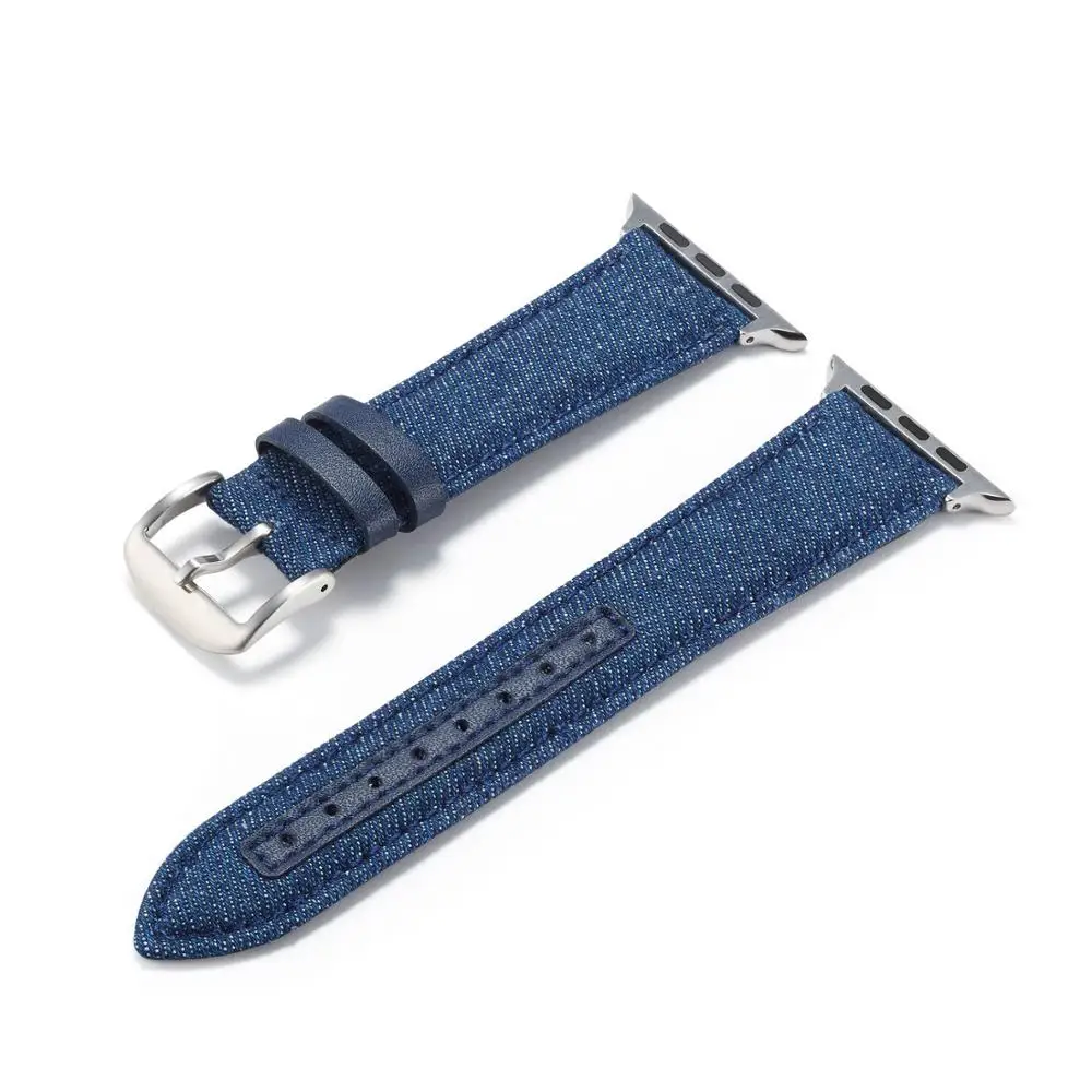 Denim Watchband pentru apple watch seria 6 SE banda curea pentru iWatch 44mm 40mm 42mm 38mm Bratara albastru jean curea 5