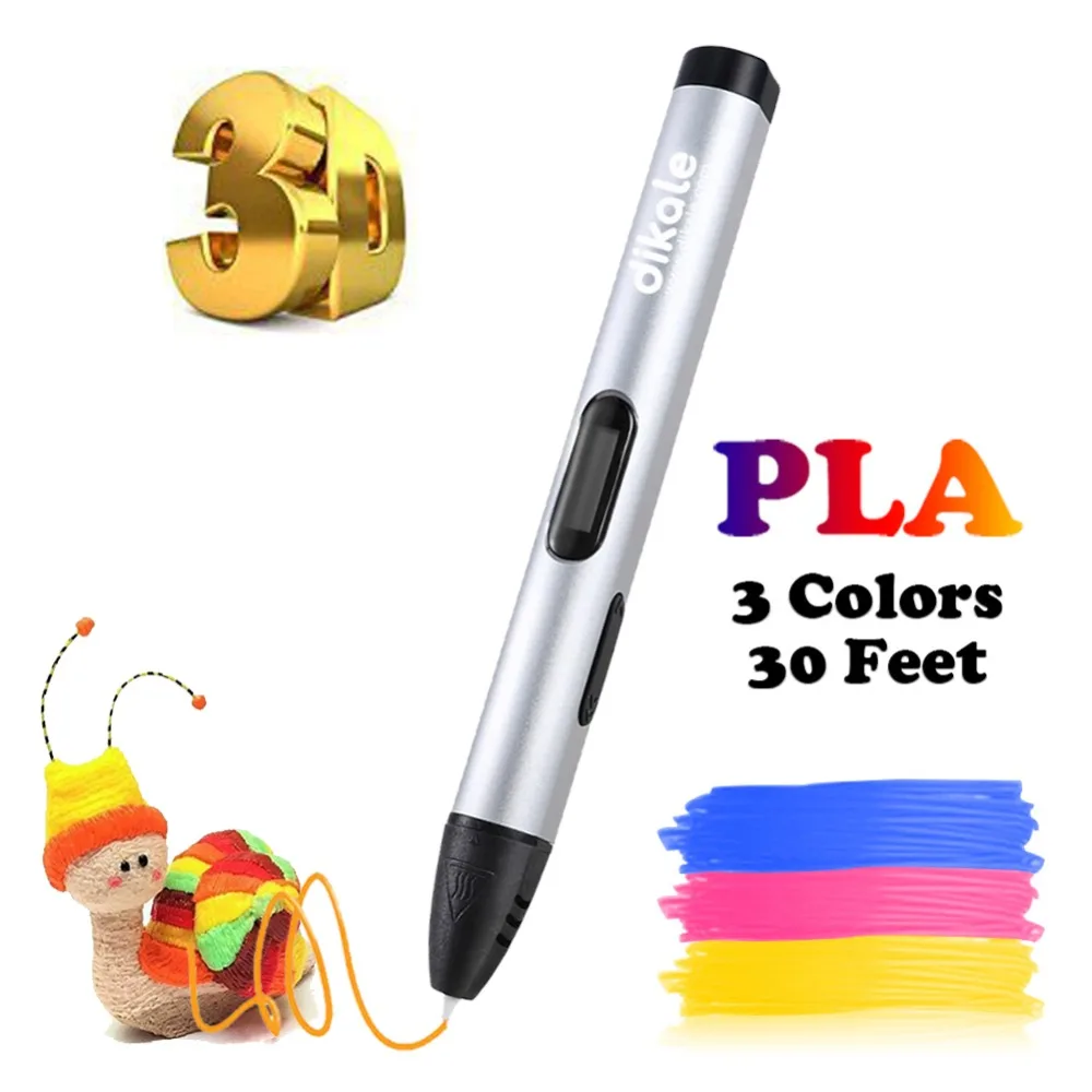 Dikale de Imprimare 3D Pen 5V 3D DIY Pix Creion de Încărcare USB 3D Desen Pixuri Gratuit PLA cu Incandescență Pentru Copii Educație Modelare Jucarii Cadou 5