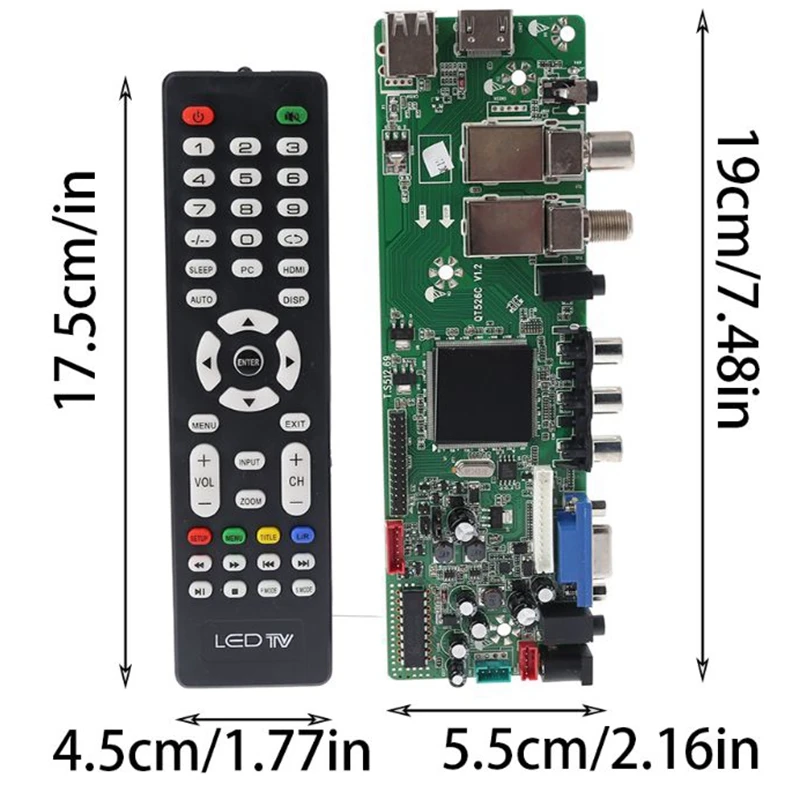 DVB-S2, DVB-T2 Semnal Digital ATV Arțar Driver LCD Telecomanda Bord Lansator Universal Dual USB QT526C cu 7 Cheie 5