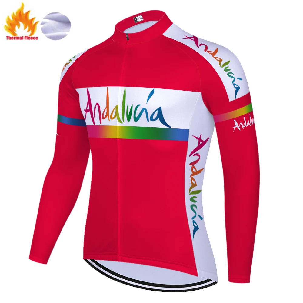 Echipa ANDALUCIA ciclism jersey 2020 Termică Iarna Fleece camisa de ciclismo bicicleta jersey equipamento ciclismo homem 5
