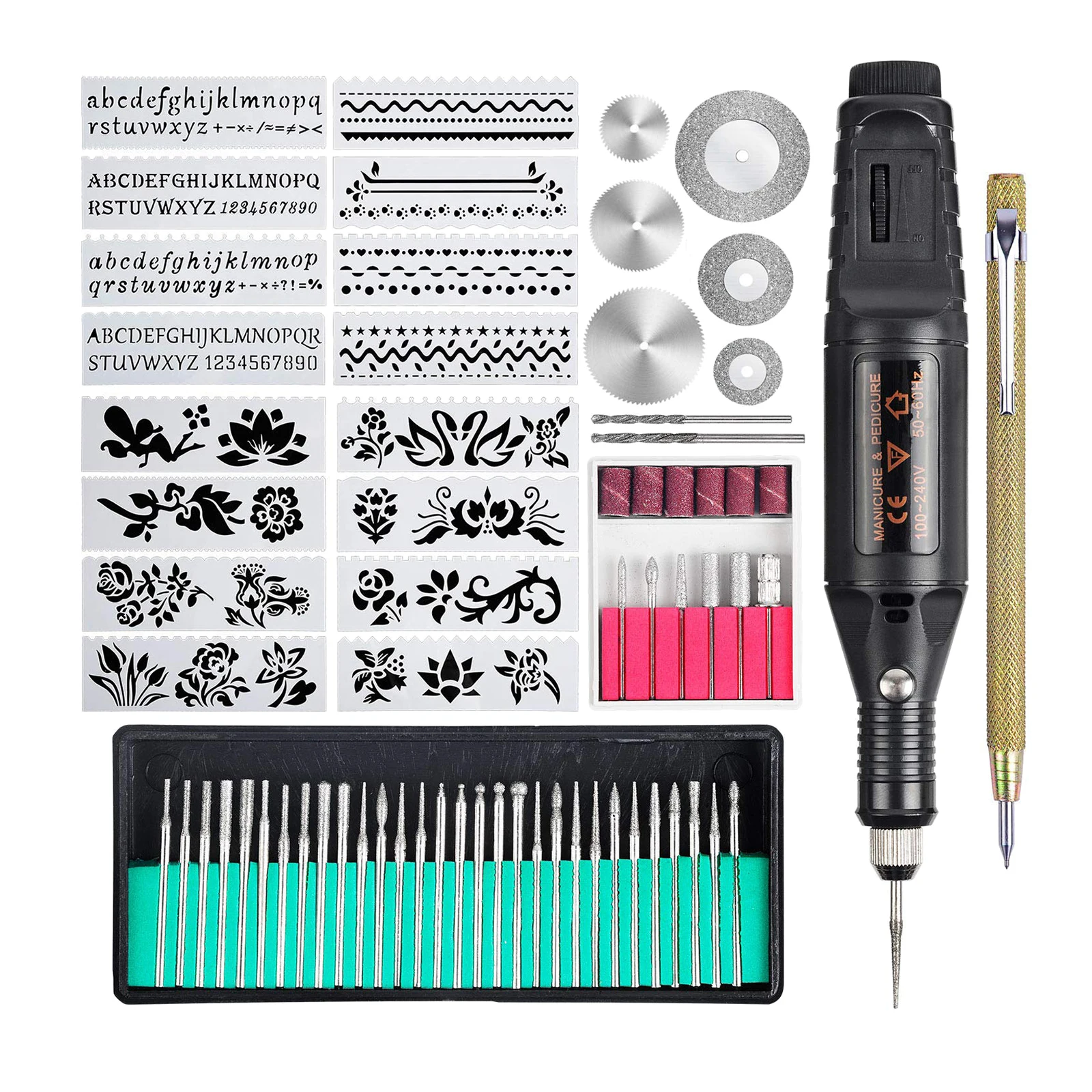 Gravor Electric Mini Gravură Pen Kit Rotoray Trusa de scule pentru Metal, Sticlă, Ceramică Bijuterii Diy, UE Plug 5