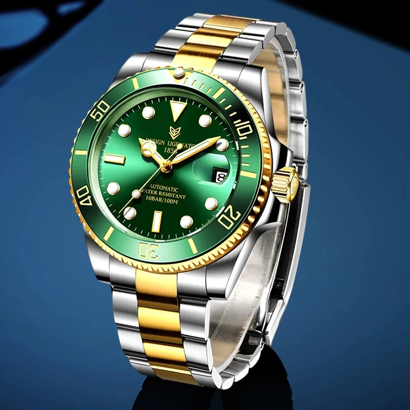 LIGE 2020 Nouă Bărbați Mechanical Ceas de mână din Oțel Inoxidabil kg 100atm Impermeabil Ceas Brand de Top Sport de Lux pentru Bărbați Ceasuri Reloj Hombre 5