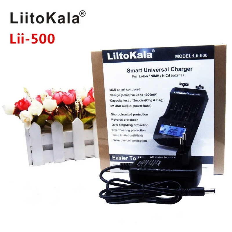 LiitoKala lii-500 LCD de 3.7 V/1.2 V AA/AAA 18650/26650/16340/14500/18500 Încărcător de Baterie cu ecran+12V2A adaptor lii500 5V1A 5