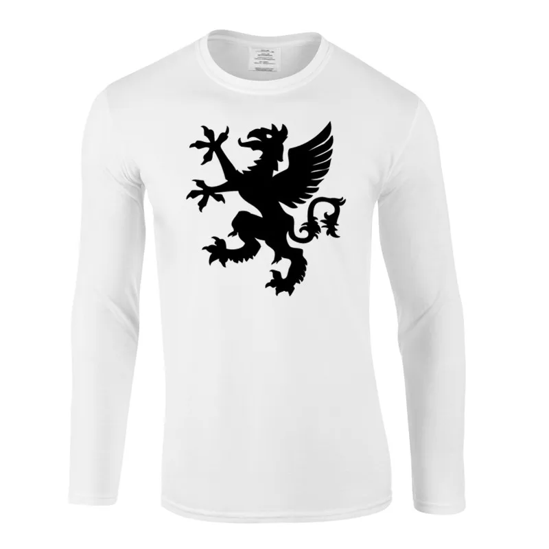 Medieval Gryphon Griffon Animal Noua Moda de Îmbrăcăminte Tricou Barbati Culoare Solidă Slim Fit Maneca lunga Tricou Barbati Casual T-Shirt 5